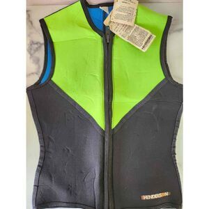 Henderson scuba vest large vintage 90s neon green black color block women's